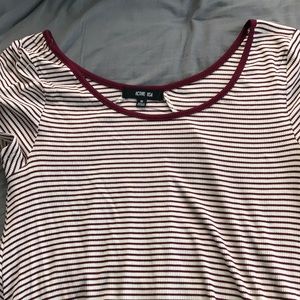 Active USA maroon and white stripped t-shirt.